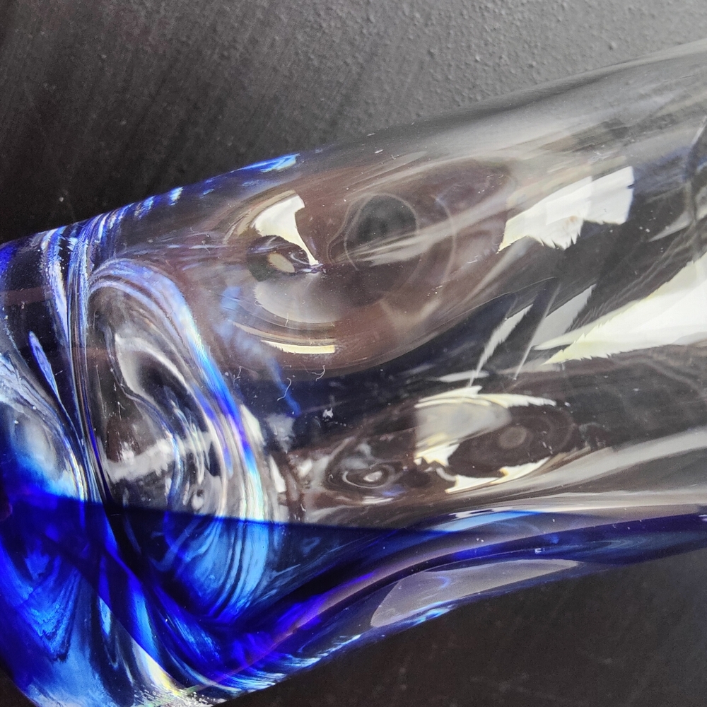 4 Libbey Crisa (thumbprint) | 16 oz Highball blue ๐ swirl glasses - Picture 4 of 13